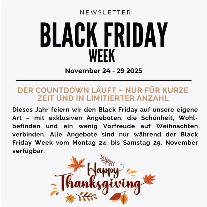 Black Friday Aktion und Newsletter November